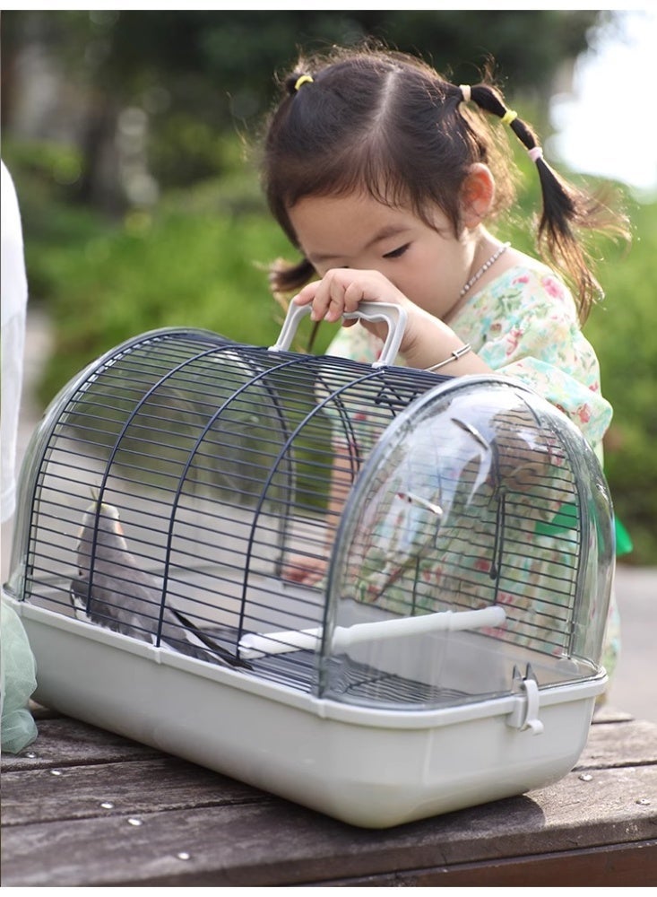 قفص نقل محمول (للطيور - الهامستر - الأرانب الصغيرة) مزود بمقبض، قفص نقل حيوانات أليفة جيد التهوية، أبعاده 32×21×22 - Image 2